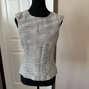 Suzy Shier Textured Gray Sleeveless Blouse